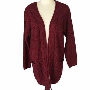 Wishlist Burgundy Open Cardigan Size S/M